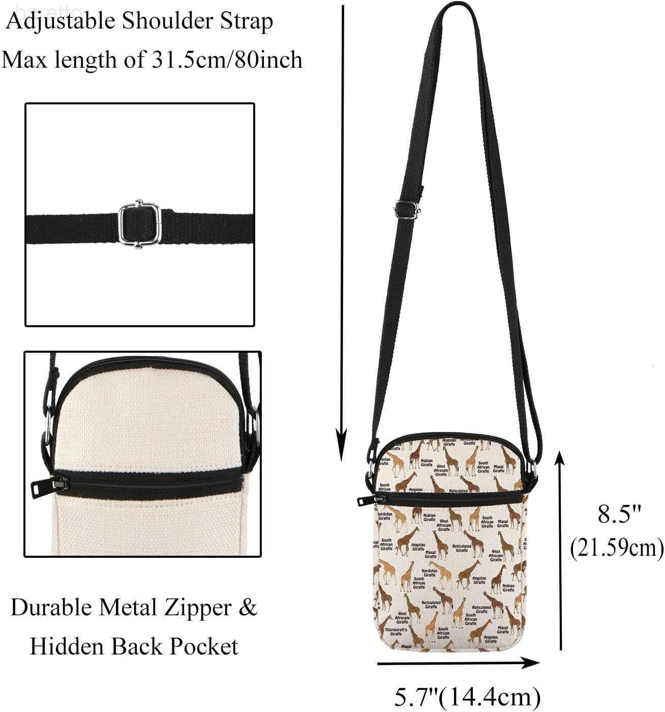 Giraffe Crossbody Bag Giraffes Gifts for Women Animal Lover Gift Funny Messenger Bag Giraffe Lover Gifts Z250909