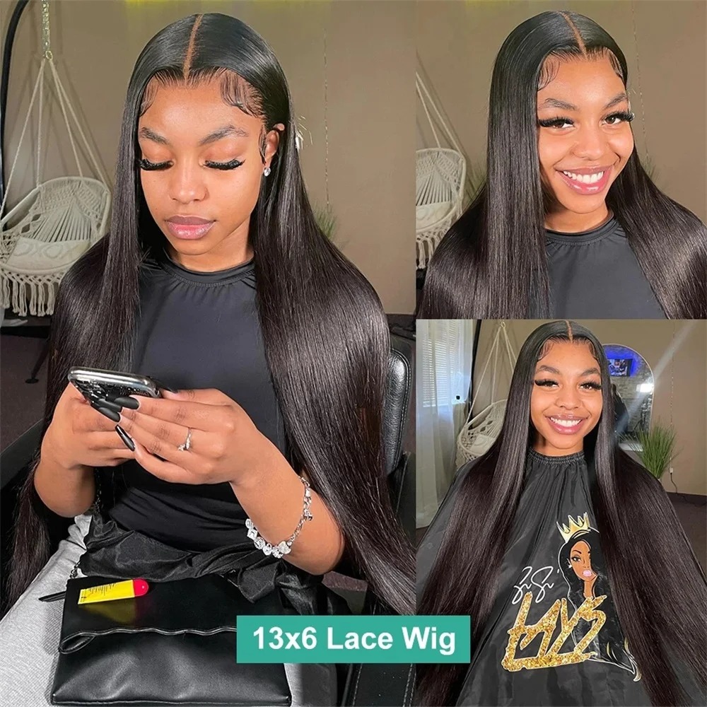 Bone Straight Human Hair Wig Glueless Wig HD Lace Wig 13x6 Human Hair 250 Density Ready To Wear High Density Pre Plucked