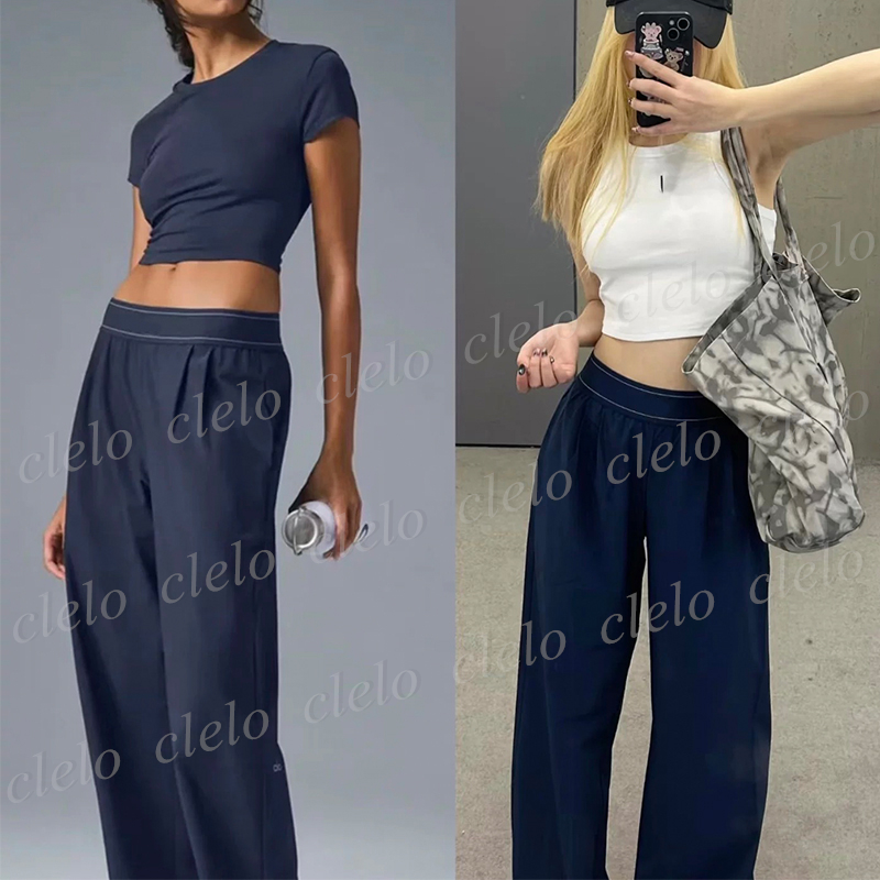 Fashion Tops T-shirt Women's Loose Casual Pants with Elastic Band Lightweight Pants Trousers