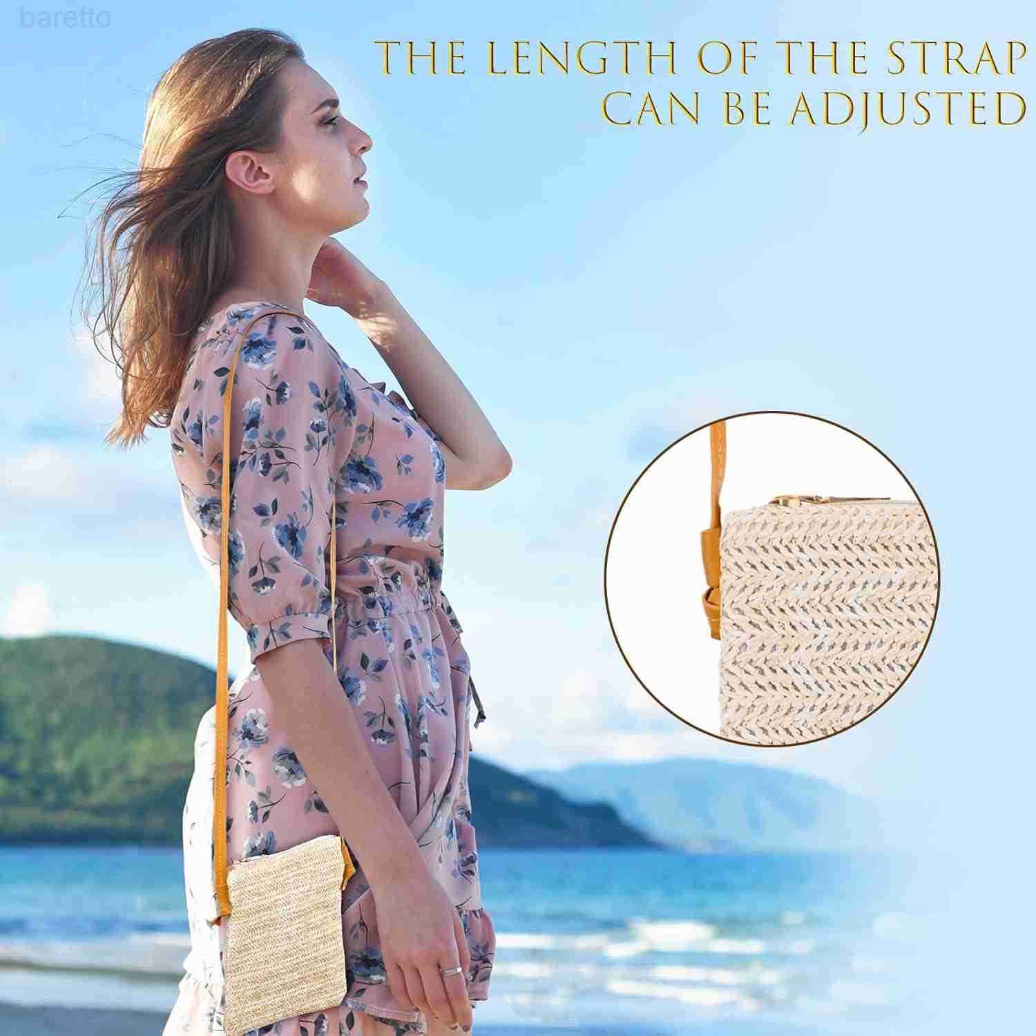 Crossbody Bag Summer Straw Clutch Purse Beach Shoulder Bag Handbag Wallet Water Carrier Bags for Women Girls Z250909