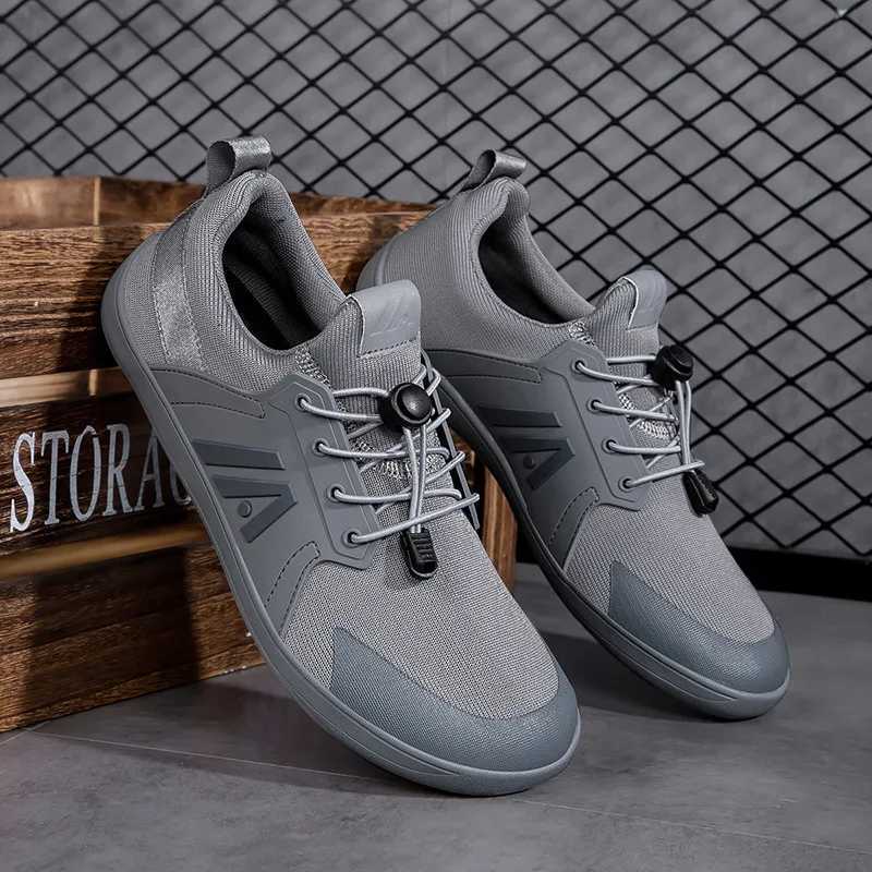 Blue Casual Sneakers Mens Wide Barefoot Shoes Breathable Mesh Men Toe Shoes Soft Zero Drop Minimalist Flats Wider Toe Sneakes L250908
