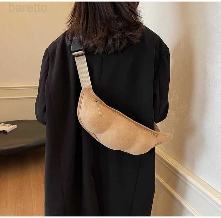 Green Soybeans Shaped Crossbody Bag Novelty Bag Cute Pea Shaped Funny Pack Plush Chest Purse for Women Z250909