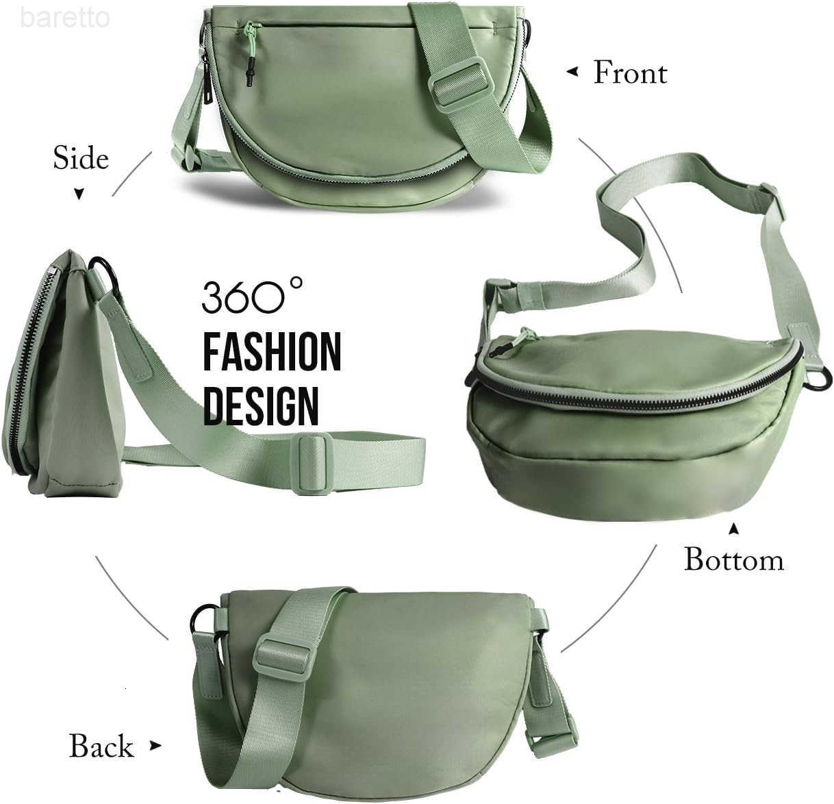Bag for Women and Men Fashion Medium Nylon Folding Crescent Moon Bag Single Shoulder Bag with Adjustable Strap Z250909