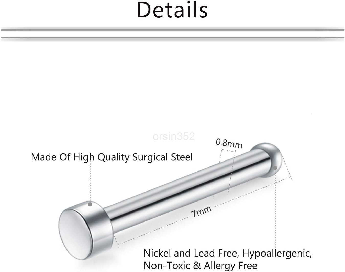 20g Nose Rings Hoops And Studs For Women Men Hypoallergenic 316L Surgical Stainless Steel L Shape Nose Screw Bone Silver Rose Gold Black Rainbow Pack 