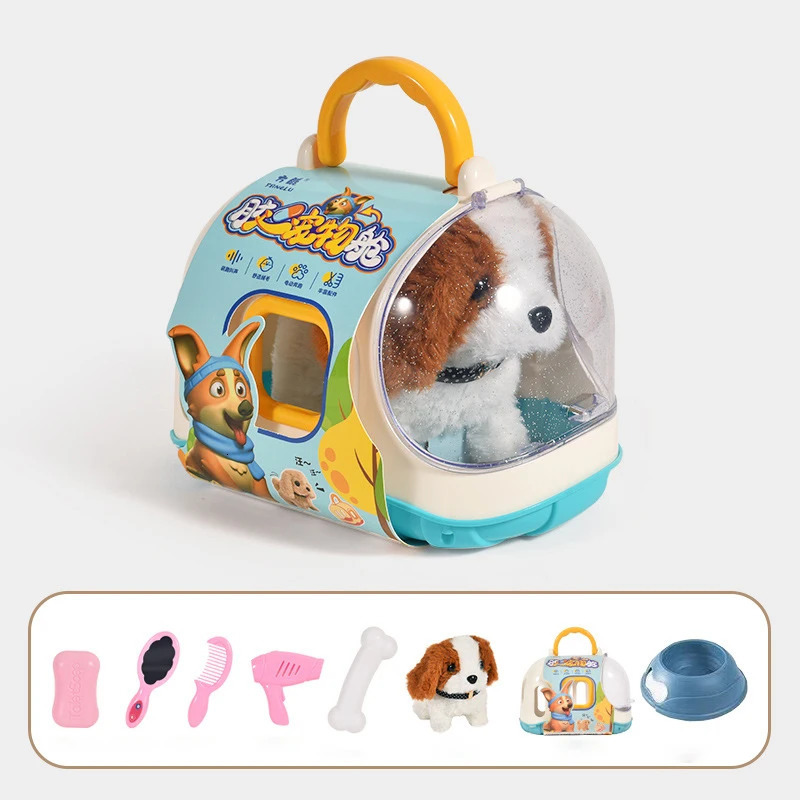 Electronic Pet Dog Toy Walking Interactive Plush Doll Toys Vibrating Automatic Moving Electric Puppy Gift For Baby Kids 250908
