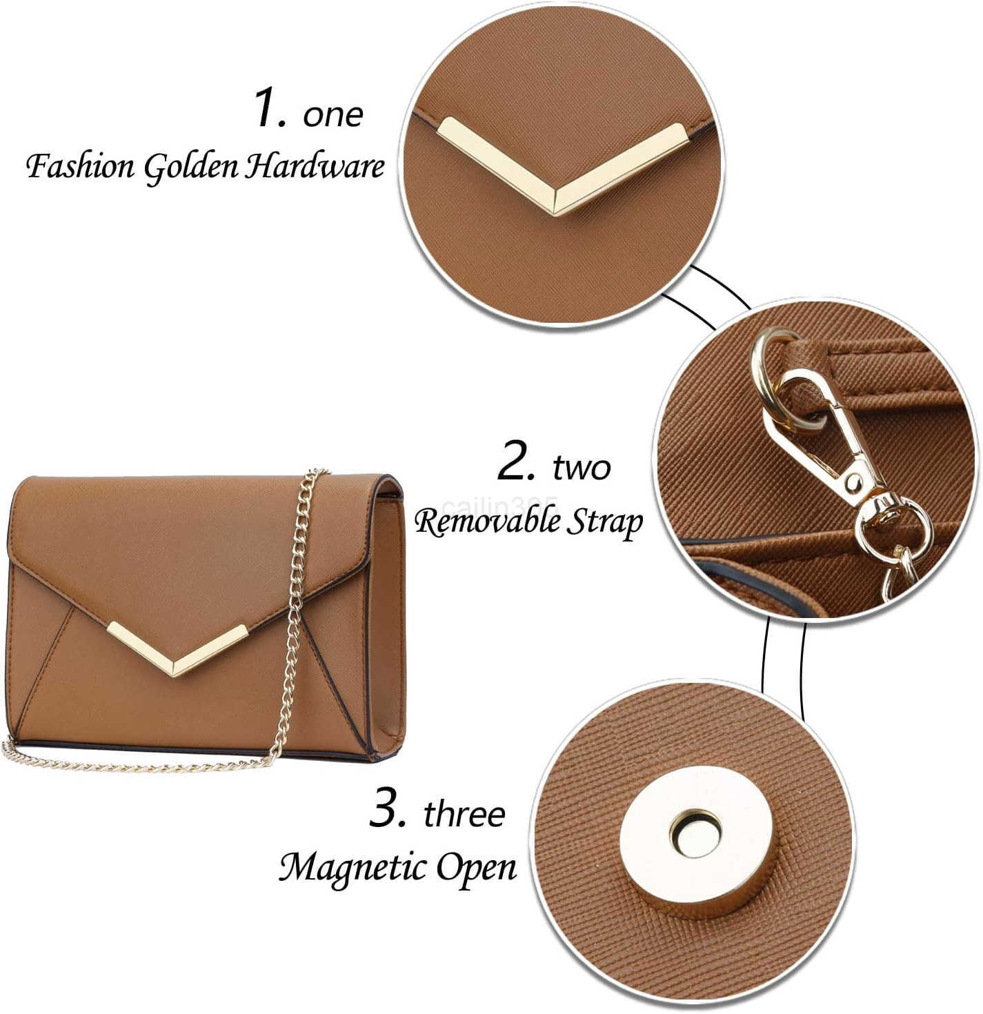 Women Elegant Faux Leather Evening Envelope Clutch Purse Foldover Bags for Party Wedding Prom Z25909