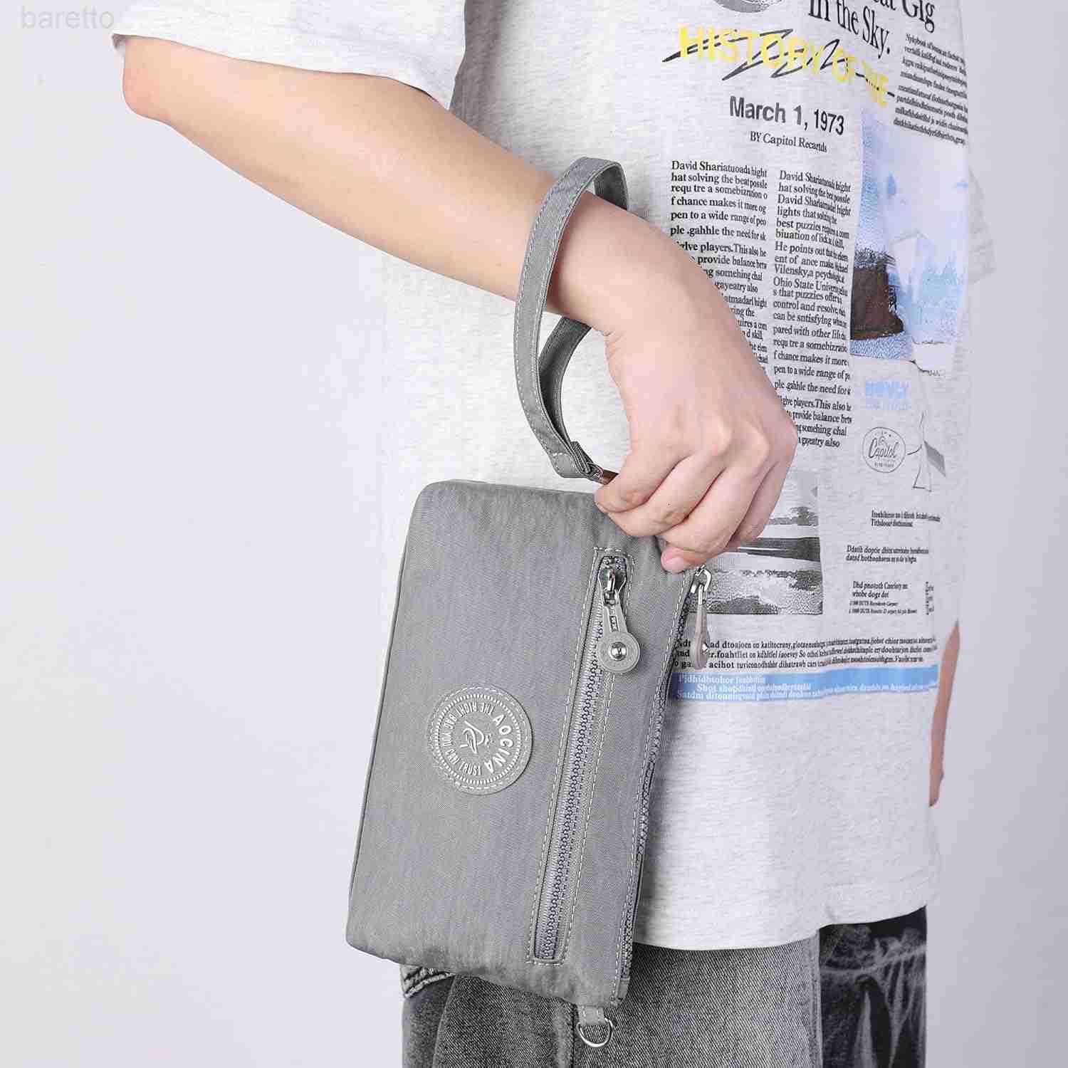 RFID Printed Wristlet Wallet for Women Small Crossbody Purse Nylon Clutch Bag with Card Slots MultiPockets Z250909