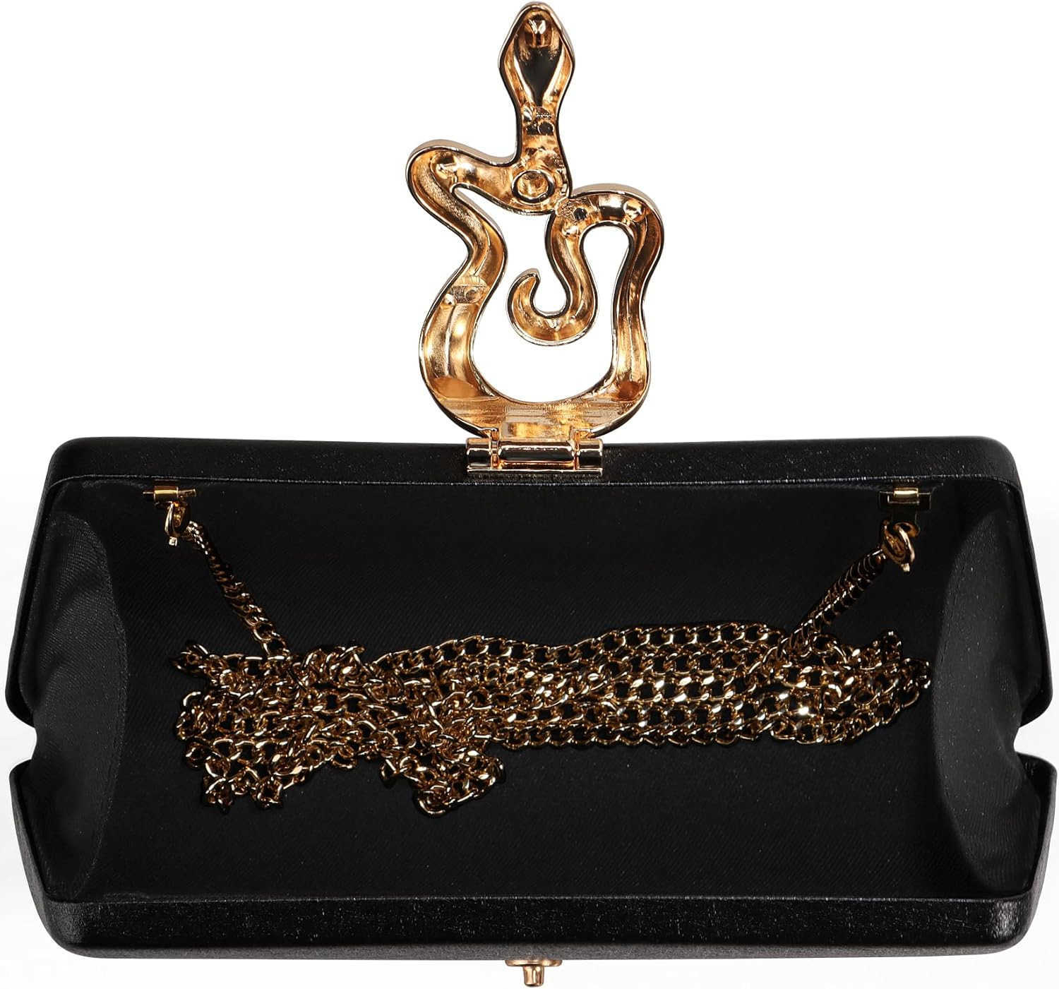 Formal Evening Clutch Purse Synthetic Leather with Snake Clasp Detachable Strap for Wedding Prom Party Z25909