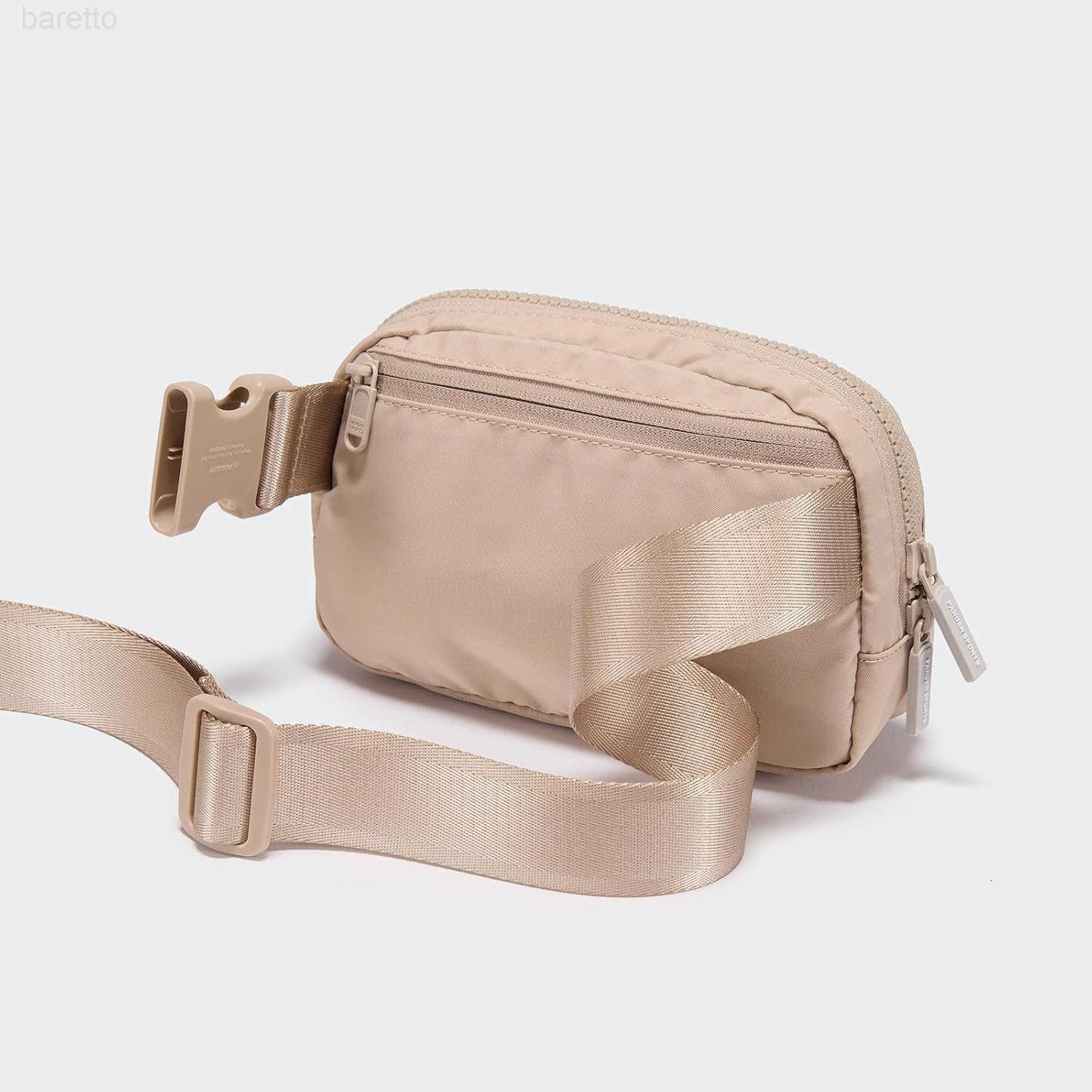Two Way Zipper Fanny Pack Nylon Everywhere Belt Bag for Women Water Repellent Waist Packs Crossbody Bags with Adjustable Strap Raw Linen Z250909