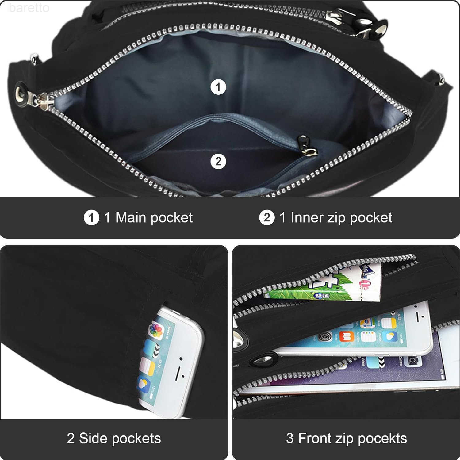 Womens Waterproof Nylon Casual Crossbody Shoulder Messenger Bag Travel Purse Handbag with Multi Pocket Z250909
