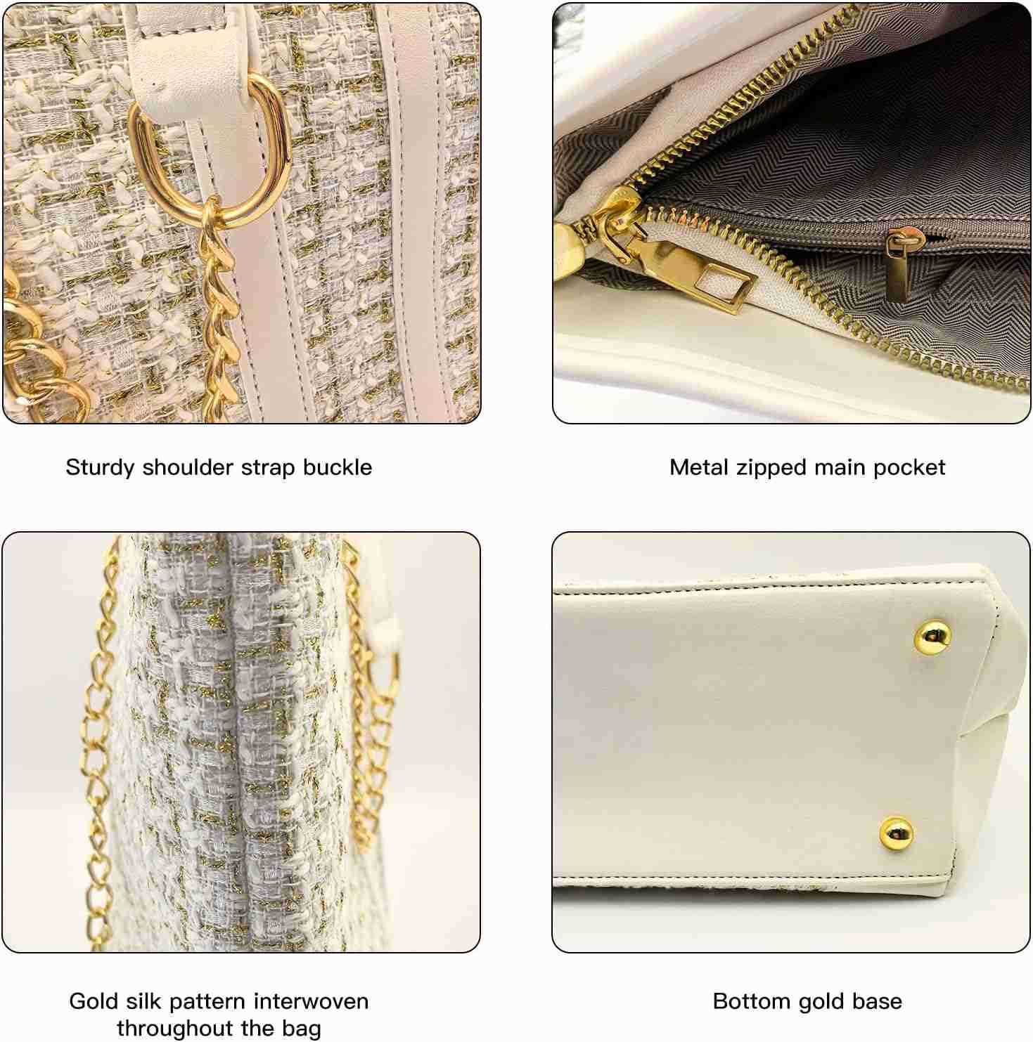 Tweed Single shoulder Bag Handbag and Purse Fashion Ladies Chain Quilted Crossbody Bag Evening Bag Clutch Z250909