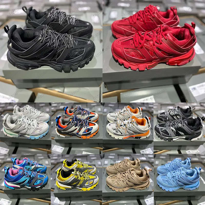 Designer Casual Shoes Runner 7.0 7.5 Track 3.0 Men Women Paris Triple White Black Pink Grey Beige Sneakers Gomma Leather Nylon Printed Platform Eur 35-45