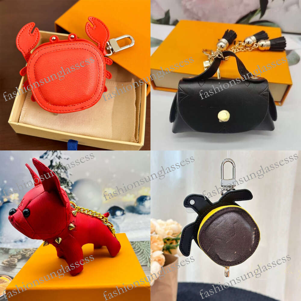 keychain Crab Turtle designer bag charm Leather Keychains Crab Designer Bag Charm For Women Key chains Fashion Mini Coin Purse Keyring high quality purse charm 822