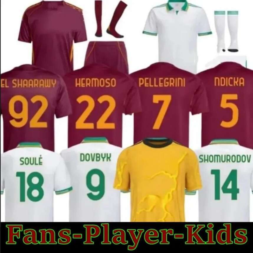 2025 2026 men kids soccer jersey football shirt 24 25 26 ROMA ABRAHAM PAREDES DYBALA MANCINI E. LE FEE ZALEWSKI EL SHAARAWY ROME