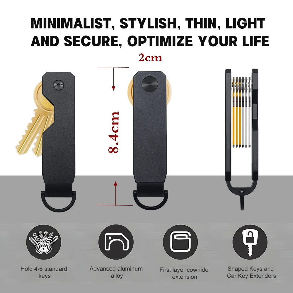 Key Organizer For Men Compact Metallic Key Holder Minimalist Innovative Keyholder Smart Keychain Secures 26 Keys 250909 - view 3