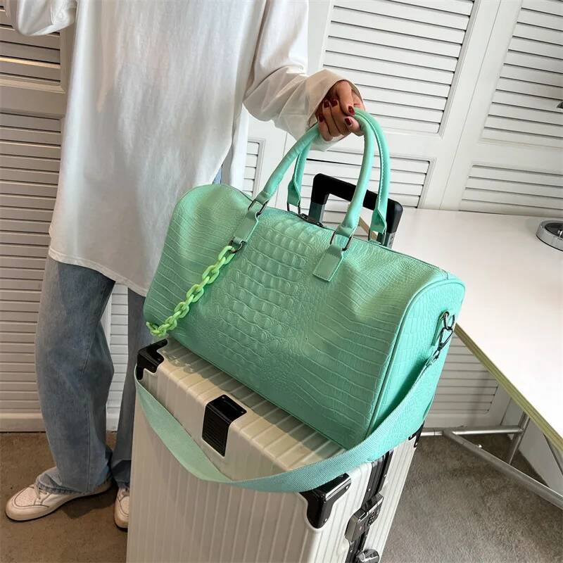 Gym Travel Bag Autumn New Edition Crocodile design Leather Pattern Designer Colorful Outdoor Large Capacity Handbag Registration Luggage Bag
