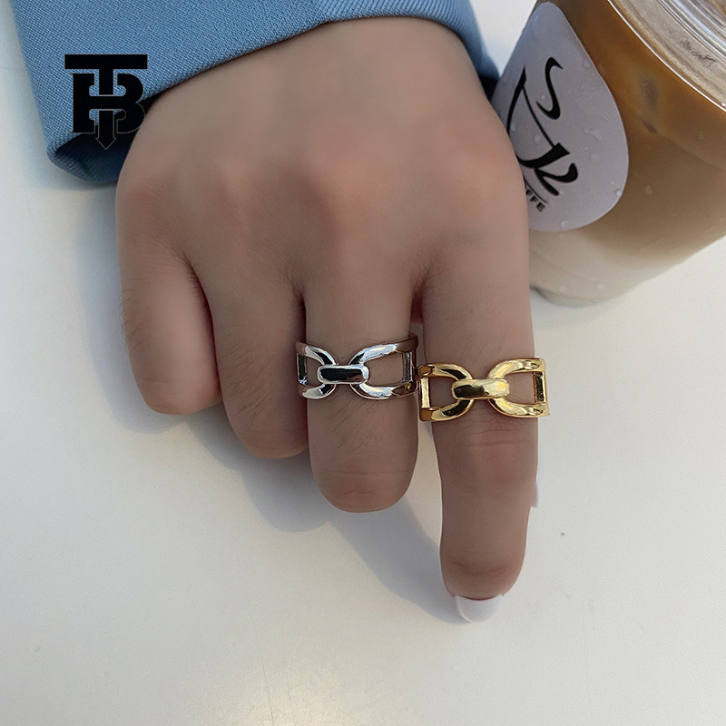 TB BHULAMTE Free Shipping New Designer Accessories Classic Fashion Cross Metal Texture Ring Creative Hip-hop Women's Open Index Finger Ring Light