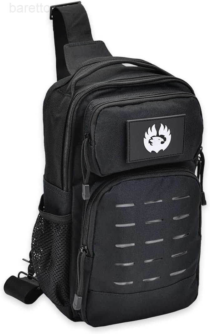 Sling Bag Single Shoulder Crossbody Backpack Urban Outdoor Sports Military Style MOLLE Travel Pack for EDC Gear V2 Black Z250909