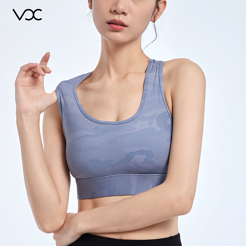 Front Neck Large Round Neck Design Sports Bra Spaghetti strap back