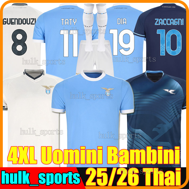 4XL 2025/26 Lazio soccer jerseys TATY DIA PEDRO ZACCAGNI ISAKSEN NOSLIN VECINO GUENDOUZI LAZZARI DELE-BASHIRU T.BASIC BELAHYANE men kids kits socks set football shirt