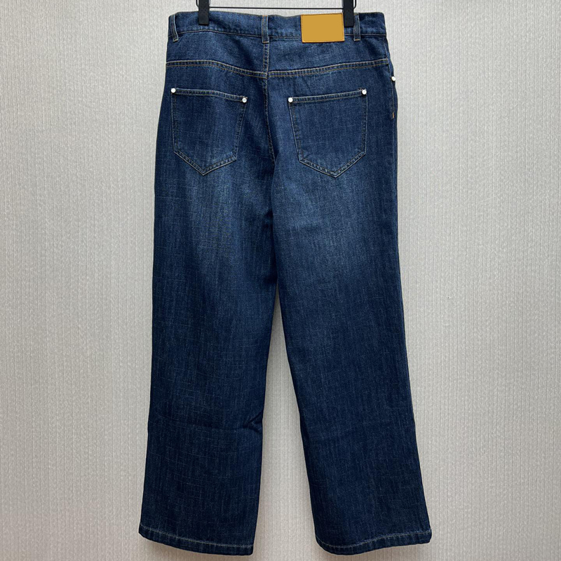 Vintage High End Denim Outfit Leather Tagged Jacket Washed Pants Trousers Sets with Pearl Buttons for Men Women Sold Separately 25fw 0909 C260312