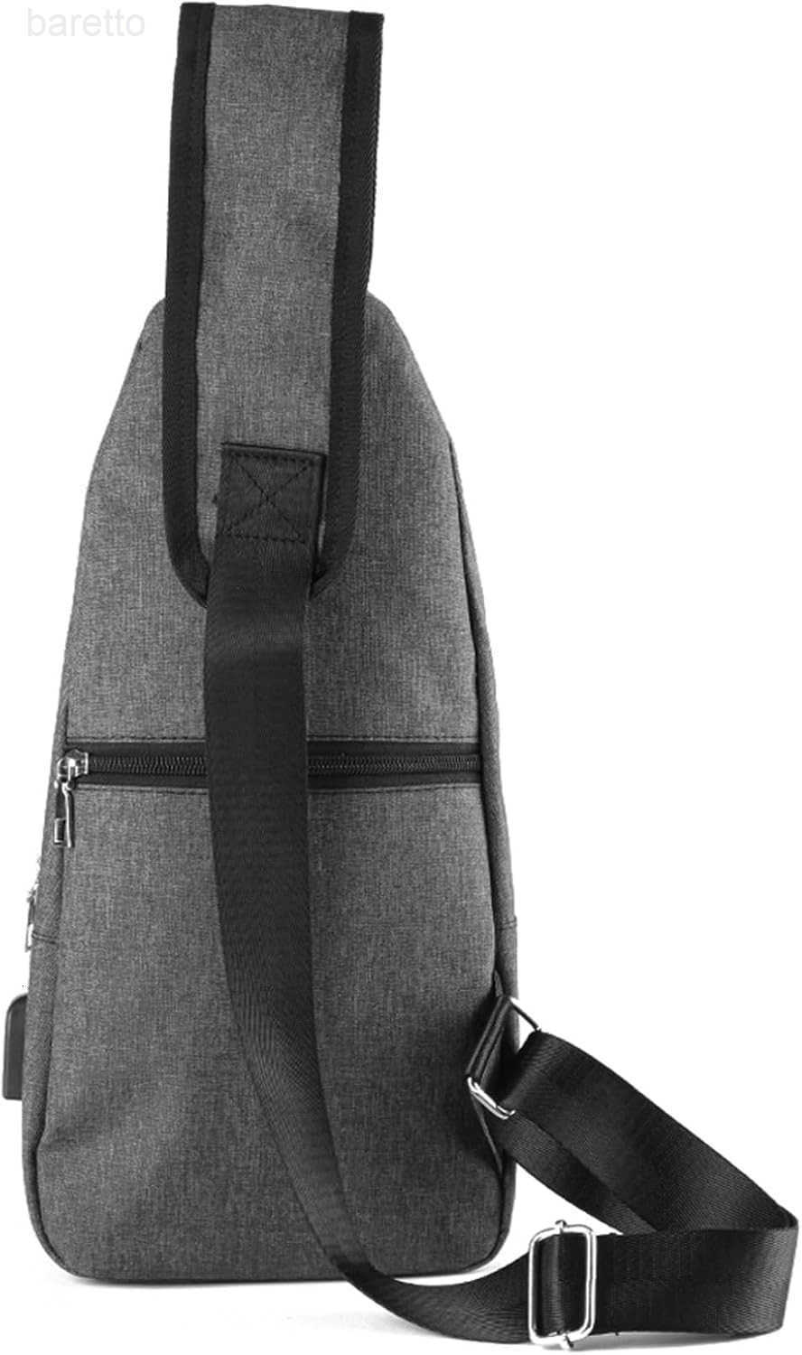 Rop Men Women Sling Backpack Anti Theft Crossbody Shoulder Chest Bag with USB Charging Port Z250909