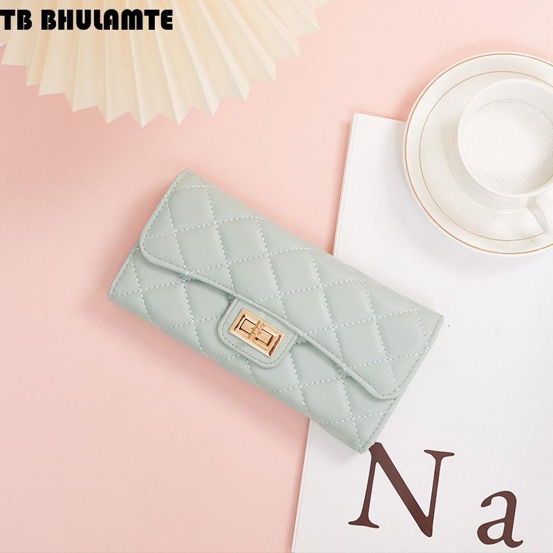 TB BHULAMTE Designer Wallet Cross-border Quilted Women's Wallet Long Style 70% Off PU Luxury Bag Leather Clutch Large Capacity Coin Purse Simple 