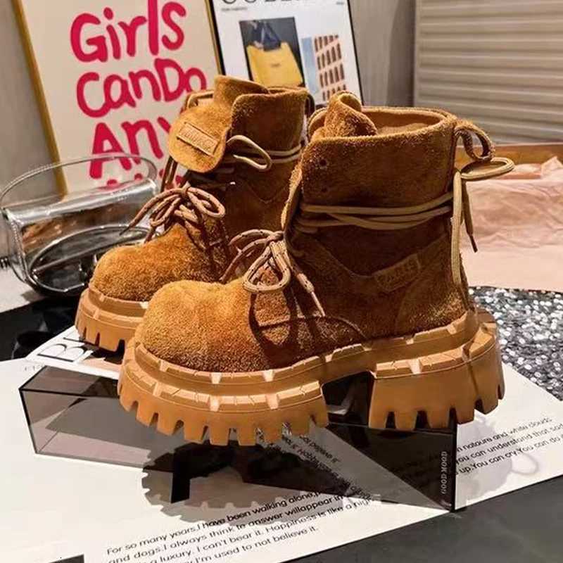 Ankle Boots for Women Designer Flats Platform Shoes Fi Winter Dress Woman Boots 2025 New Suede Cozy Chelsea Botas De MujerXJ250909