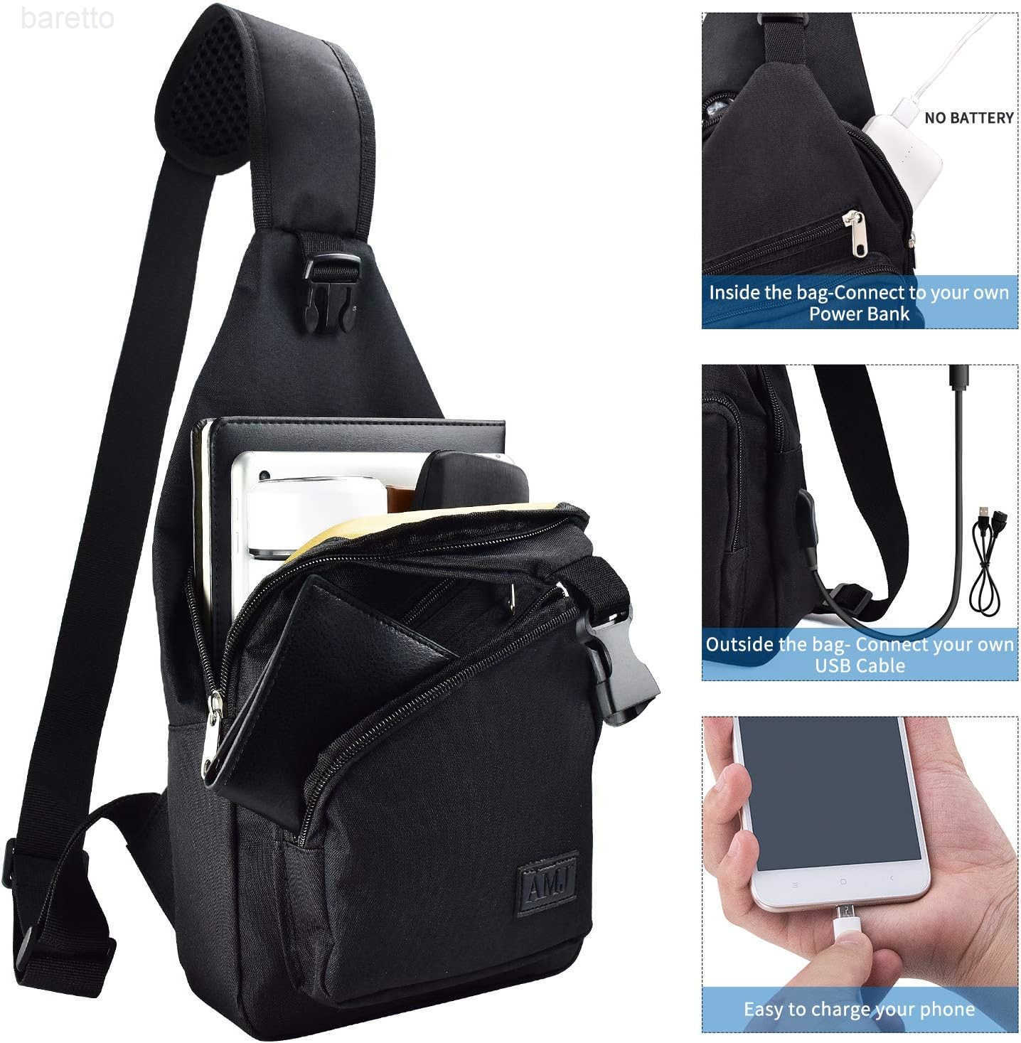 Crossbody Sling Bag Men Women Casual Shoulder Backpack Chest Daypack Satchel for Hiking Travel Z250909