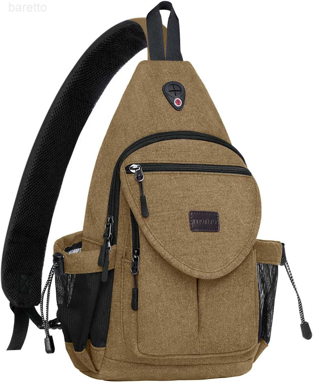 Sling BackpackCanvas Crossbody Hiking Daypack Bag with Antitheft Pocket Space Gray Z250909