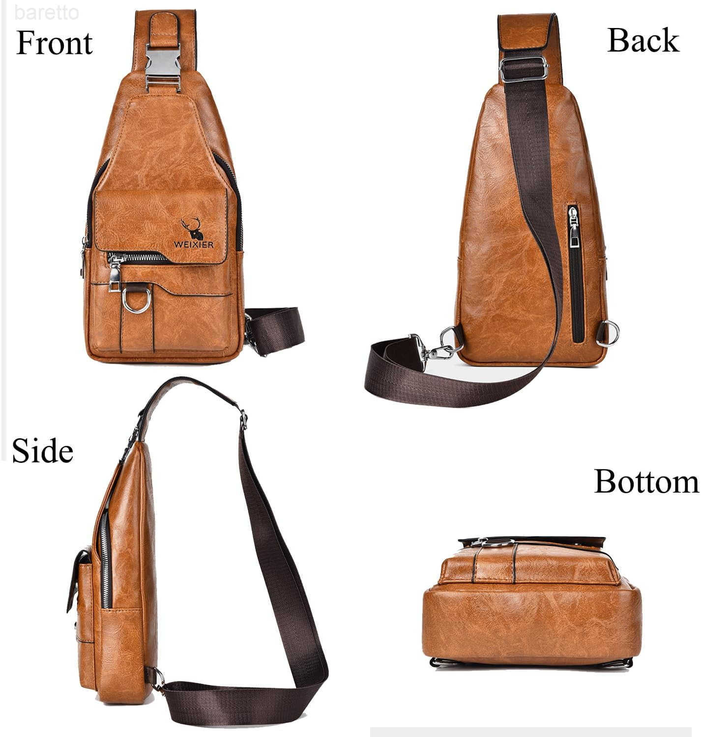 Bag for Men Crossbody Chest Bag Over the Shoulder Purse Casual Sling Backpack for Travel Hiking Cycling Z250910
