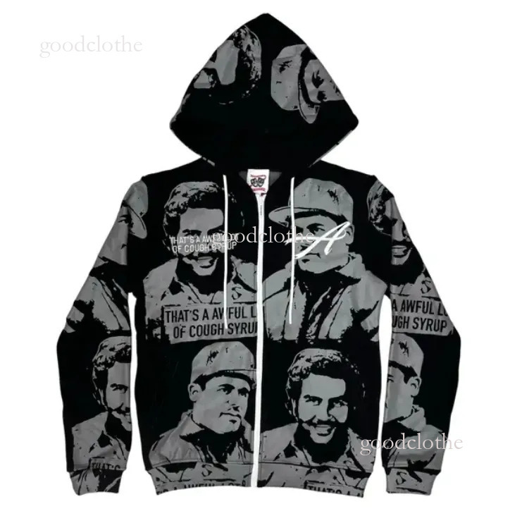 Trendy Retro Cough Syrup Stylish Clothing Asaali Hooded Sweatshirt Durable Pure 100% Cotton Apparel For Men Women 49D