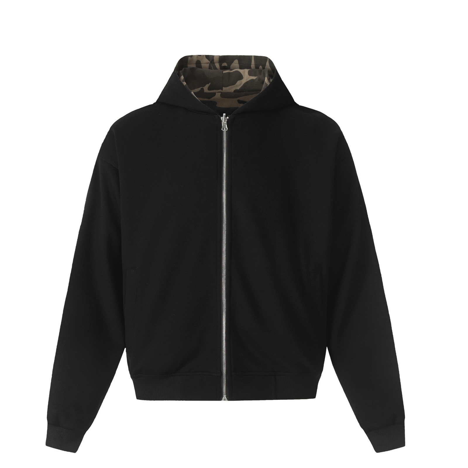 Y2K American Camouflage Double-sided Plush Hood Jacket Men Women Street Coat Hip Hop Baseball Uniform Couple Casual Hoodie 250206