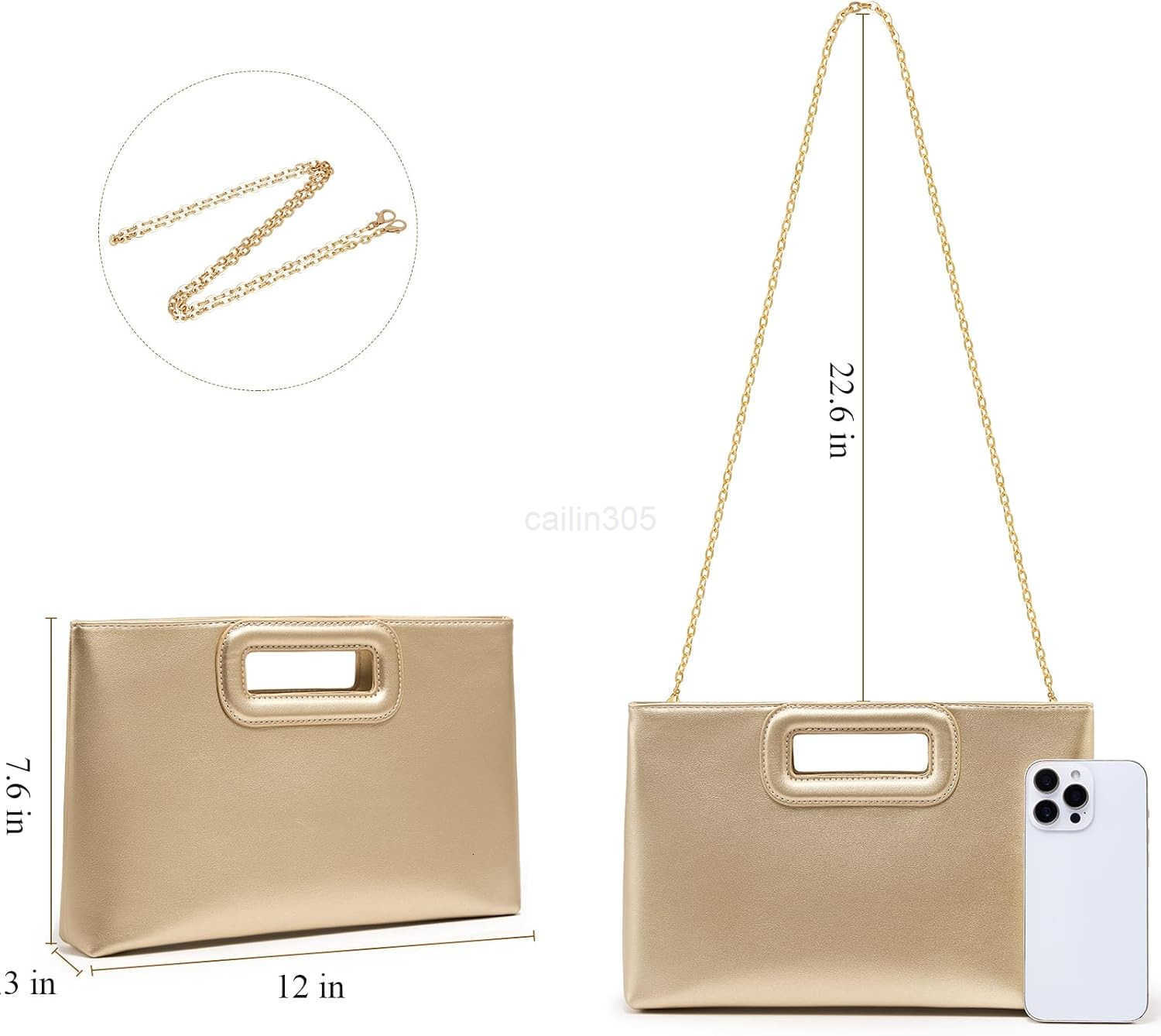 Handle Clutch Handbags for Women Evening Handbag Shoulder Crossbody Purse with Gold Chain Z25909