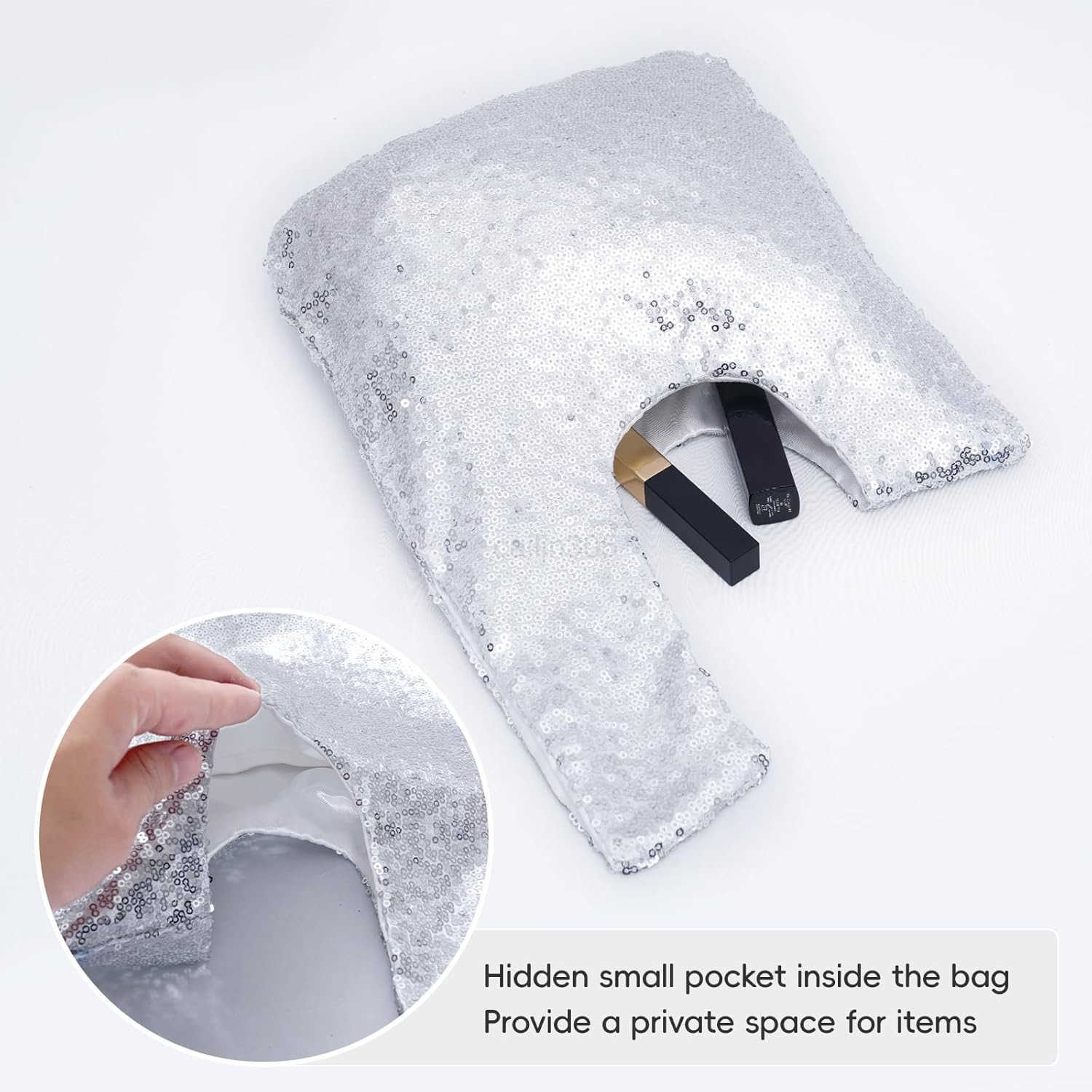 Sequin Evening Bag Wrist Handbag Glitter Clutch Phone Wallet Purse Portable Pouch Z25909