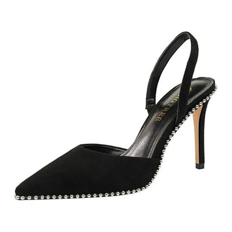 BIGTREE Women Pumps Summer Women Shoes High Heels Suede Women Heel Women Sandals Crystal Wedding Shoes Party Shoes Kitten Heels 250909