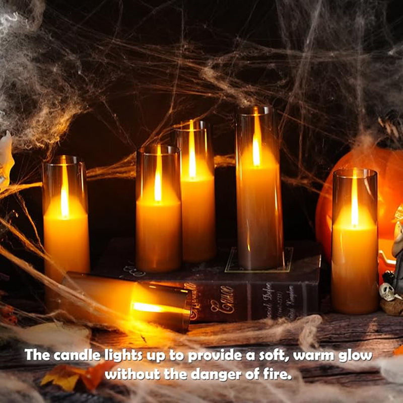 3pcs/set Flameless LED Candles Realistic Flickering Flame Christmas Halloween Parties Home Decor LED Pillar Candles for Home Decoration