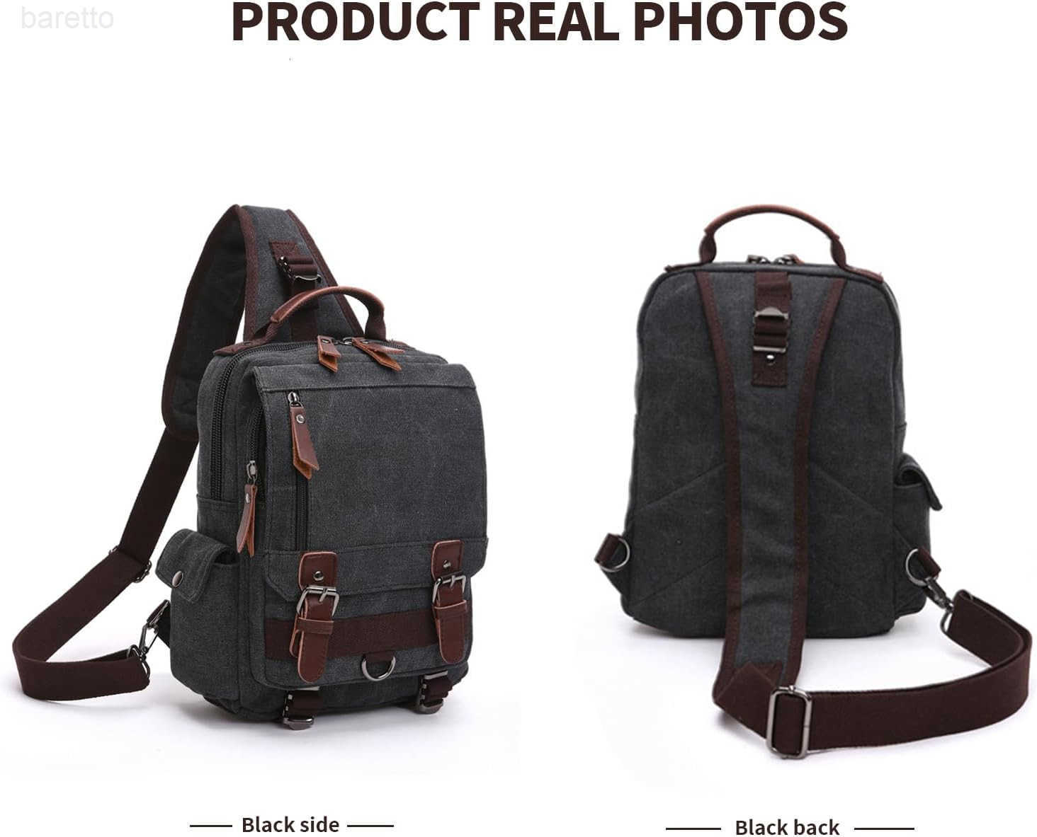 Cross Body Messenger Bag Shoulder Sling Backpack Travel Rucksack Black Z250909