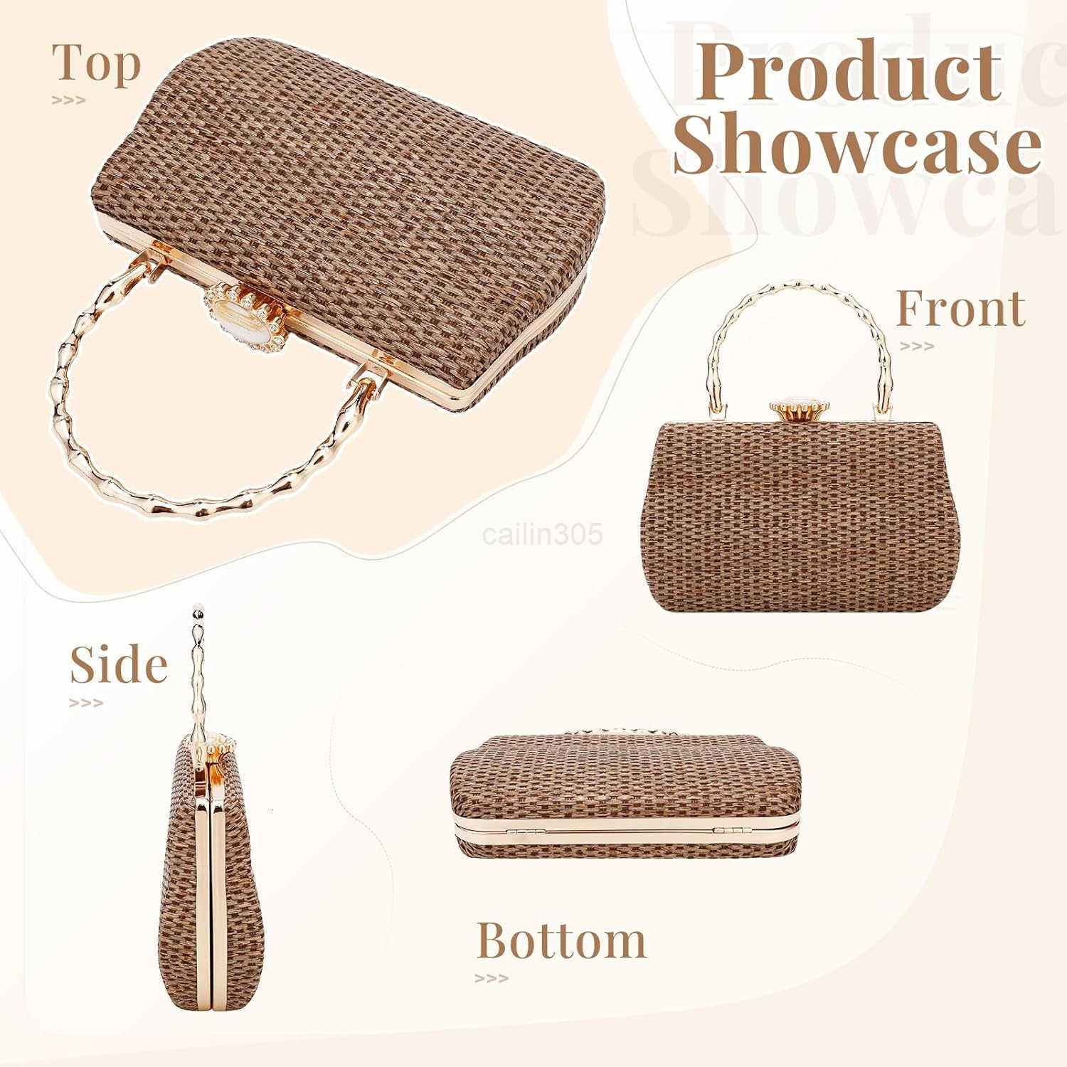 Purses for Women Summer Trendy Rattan Beach Bags Wicker Woven Party Wedding Evening Handbags Z25909