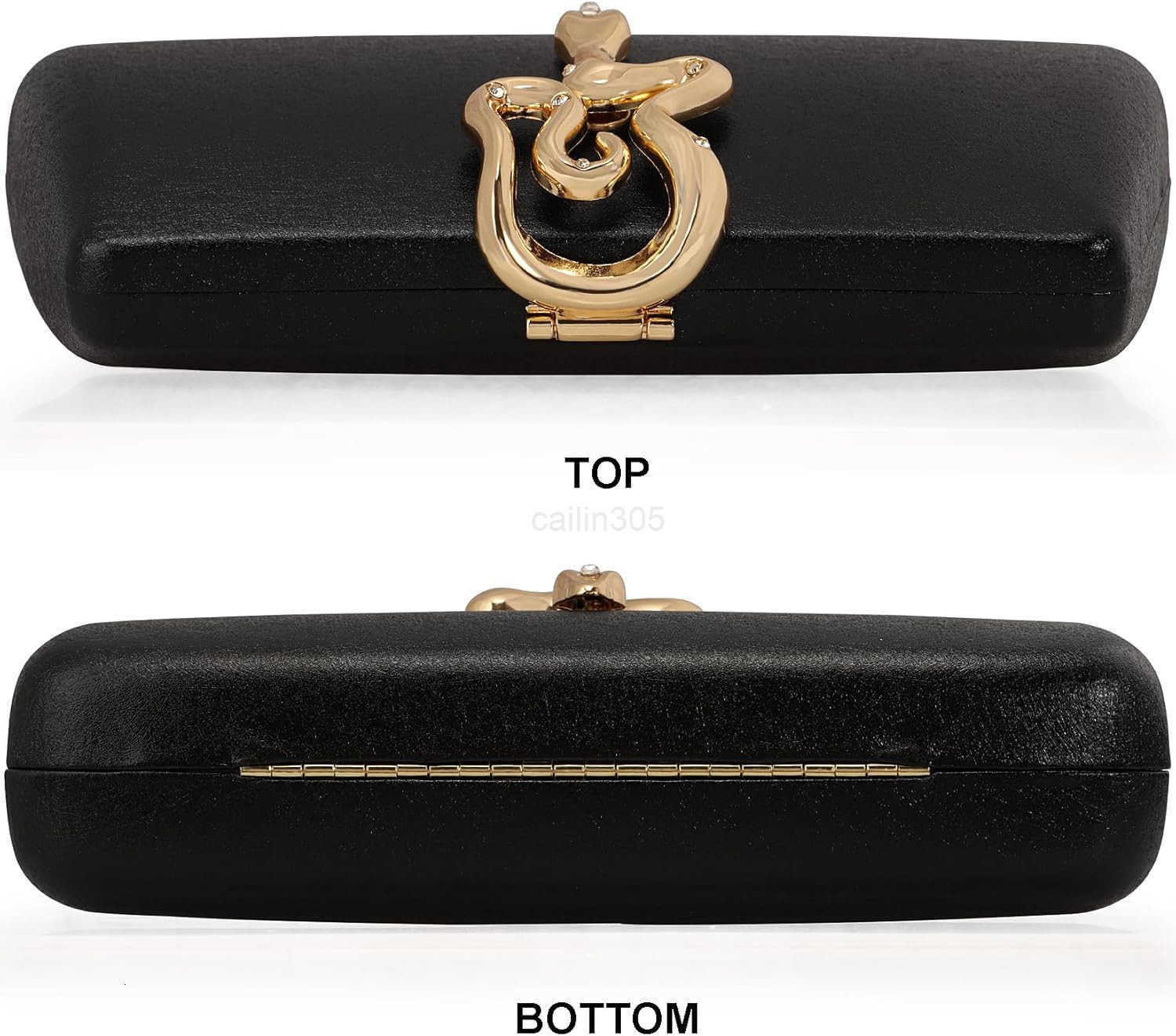 Formal Evening Clutch Purse Synthetic Leather with Snake Clasp Detachable Strap for Wedding Prom Party Z25909
