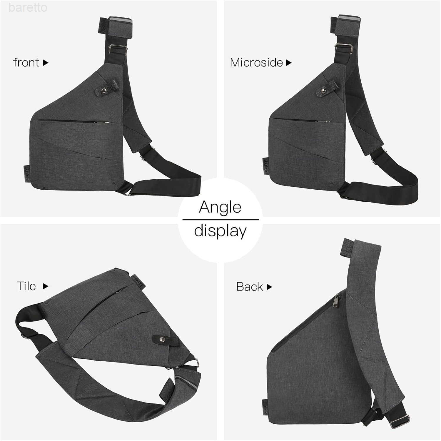 Holster Crossbody Chest Bag Waterproof Lightweight AntiTheftDesign for Travel Hiking Running Gym Z250909
