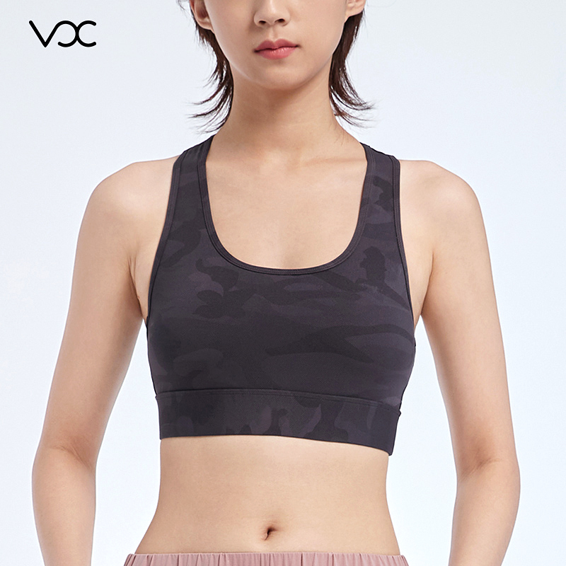 Front Neck Large Round Neck Design Sports Bra Spaghetti strap back
