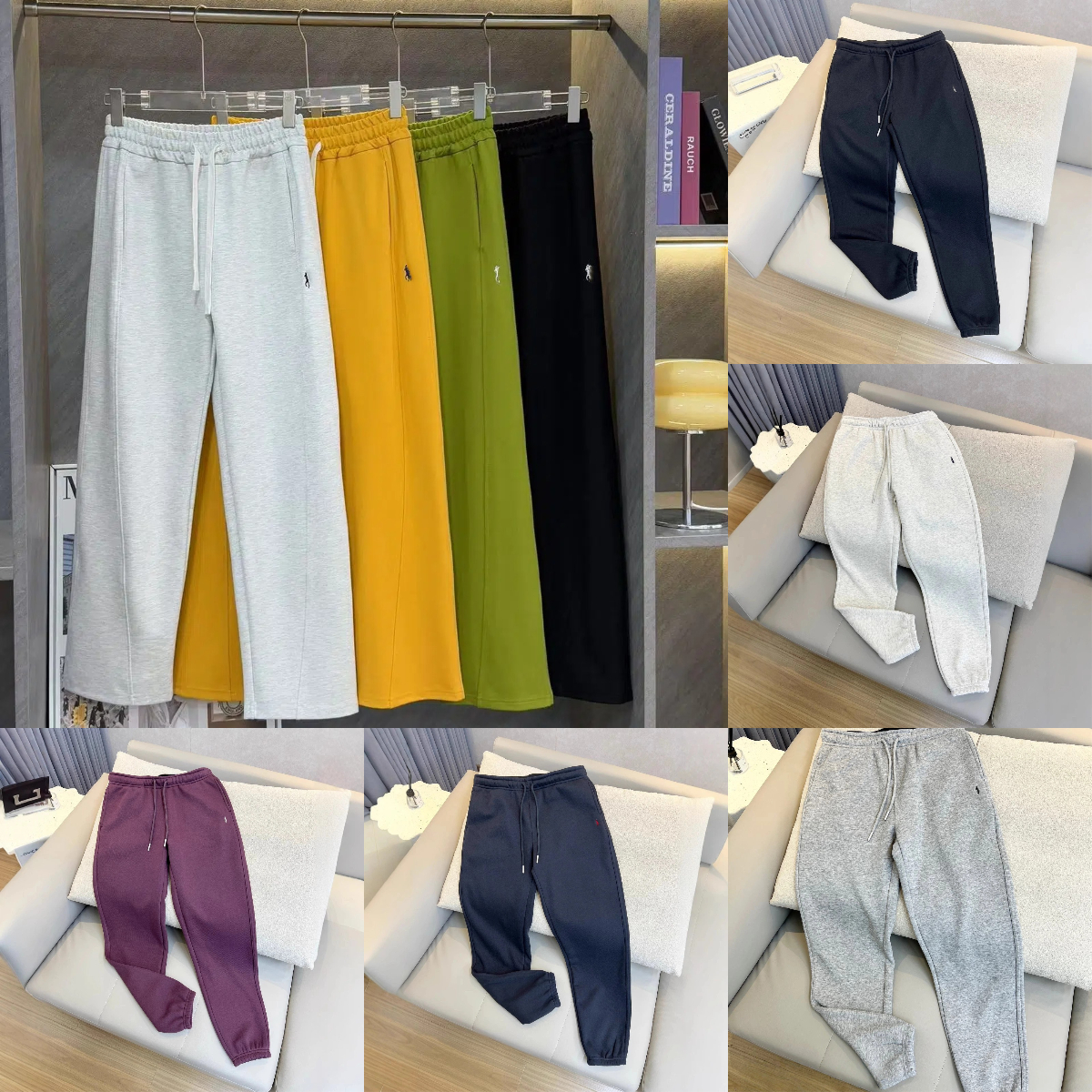 Men's Pants Designer Long Sweatpants Baggy Polo Jogger Loose Waist Fashion Brand Casual Solid Color Trousers