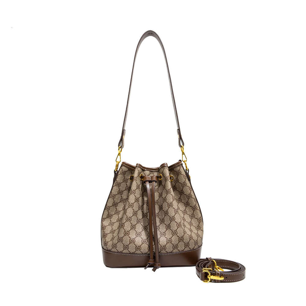 Chic Light Monica Vintage Casual Simple Handheld Stylish Single Shoulder Crossbody Bucket Bag For Women