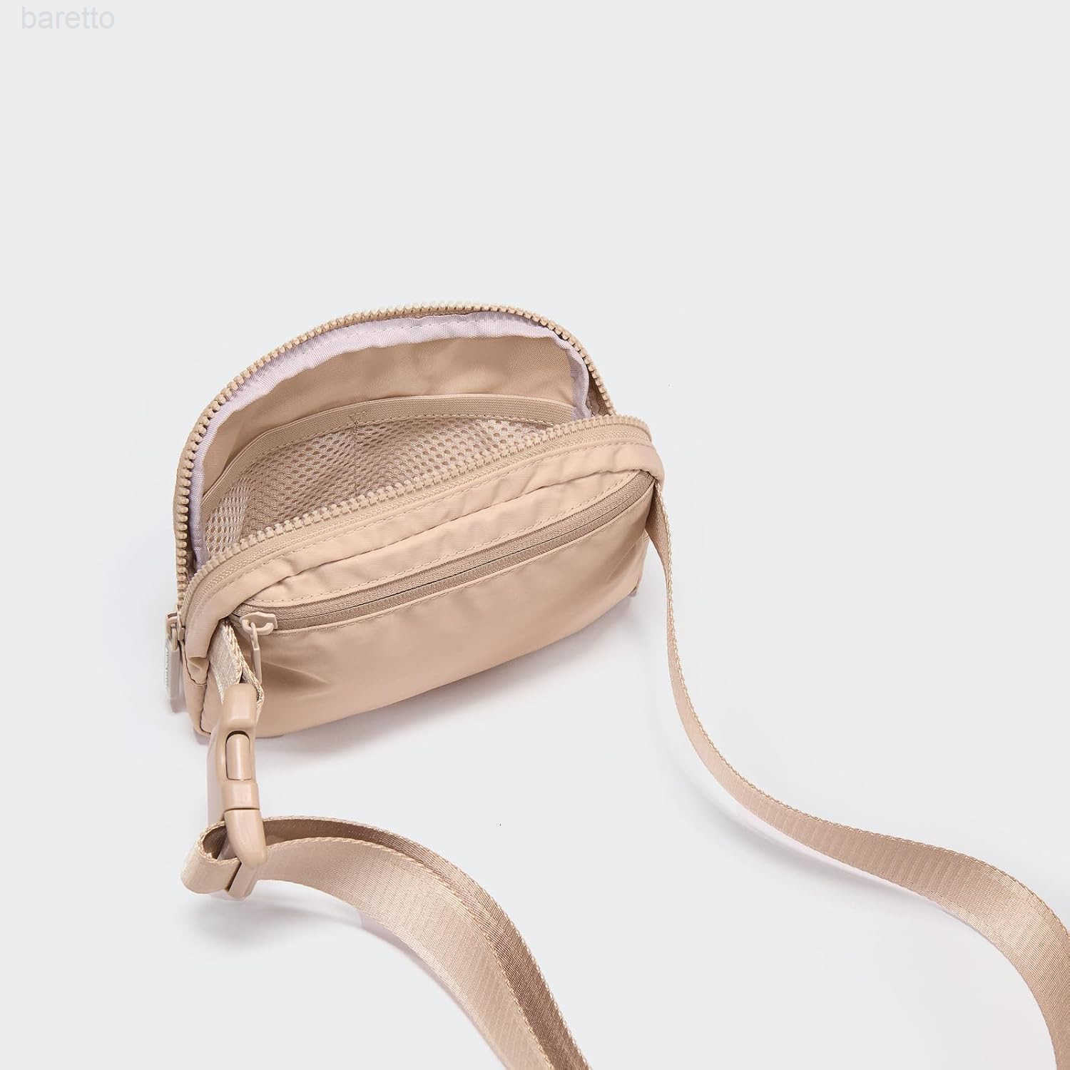 Two Way Zipper Fanny Pack Nylon Everywhere Belt Bag for Women Water Repellent Waist Packs Crossbody Bags with Adjustable Strap Raw Linen Z250909