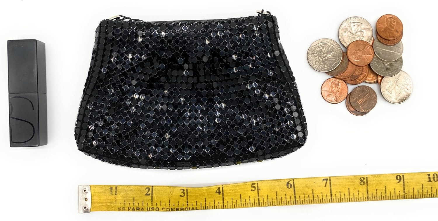 Mini Crossbody Purse for Women Shiny Metal Mesh Coin Card Holder with Chain Small Evening Pouch Bag Z25909