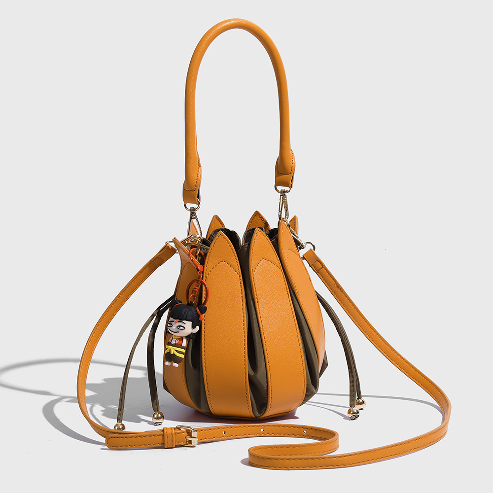 New Cross border Nezha Lotus Bag Luxury leisure Bag Pumpkin Bag Color blocked Handbag Designer Bag Crossbody Bag Shoulder Bag