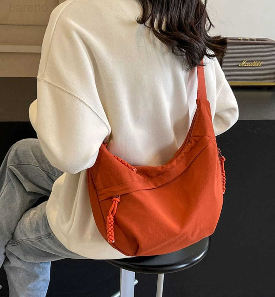 Bag for Women Men Crescent Shoulder Bag Retro Nylon Canvas Crossbody Bag Slouchy Corduroy Dumpling Bag Purse Z250909