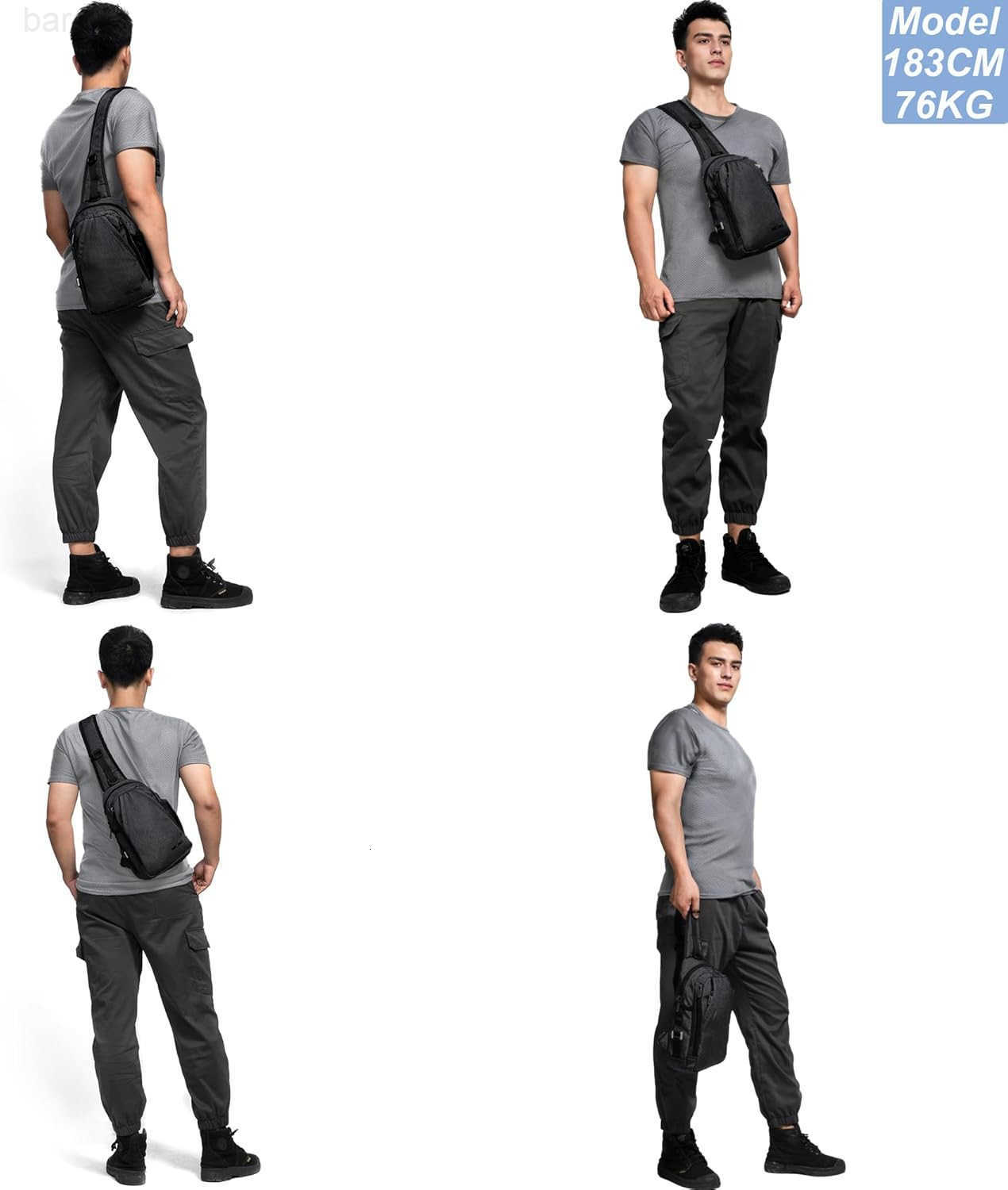 Sling Bags Chest Shoulder Backpack Crossbody Bag One Strap Daypacks Outdoor Travel for Men Women Black010 Z250909