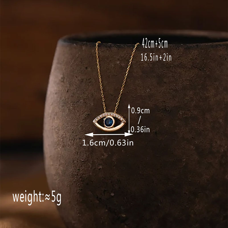 Boho Blue Austrian Crystal Evil Eye Pendant Necklace for Women 18K Real Gold Plated Elegant Good Luck Crystal Eye Necklaces Bracelet Jewelry Set Gift